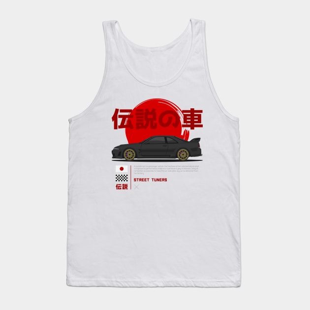 Street Tuners Black Skyline GTR R33 JDM Tank Top by GoldenTuners